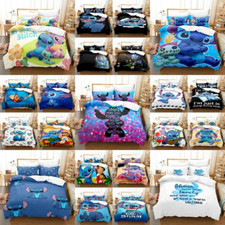 Set biancheria da letto 2/3 pezzi 3D punto Lilo cartone animato copripiumino federa singolo matrimoniale N1