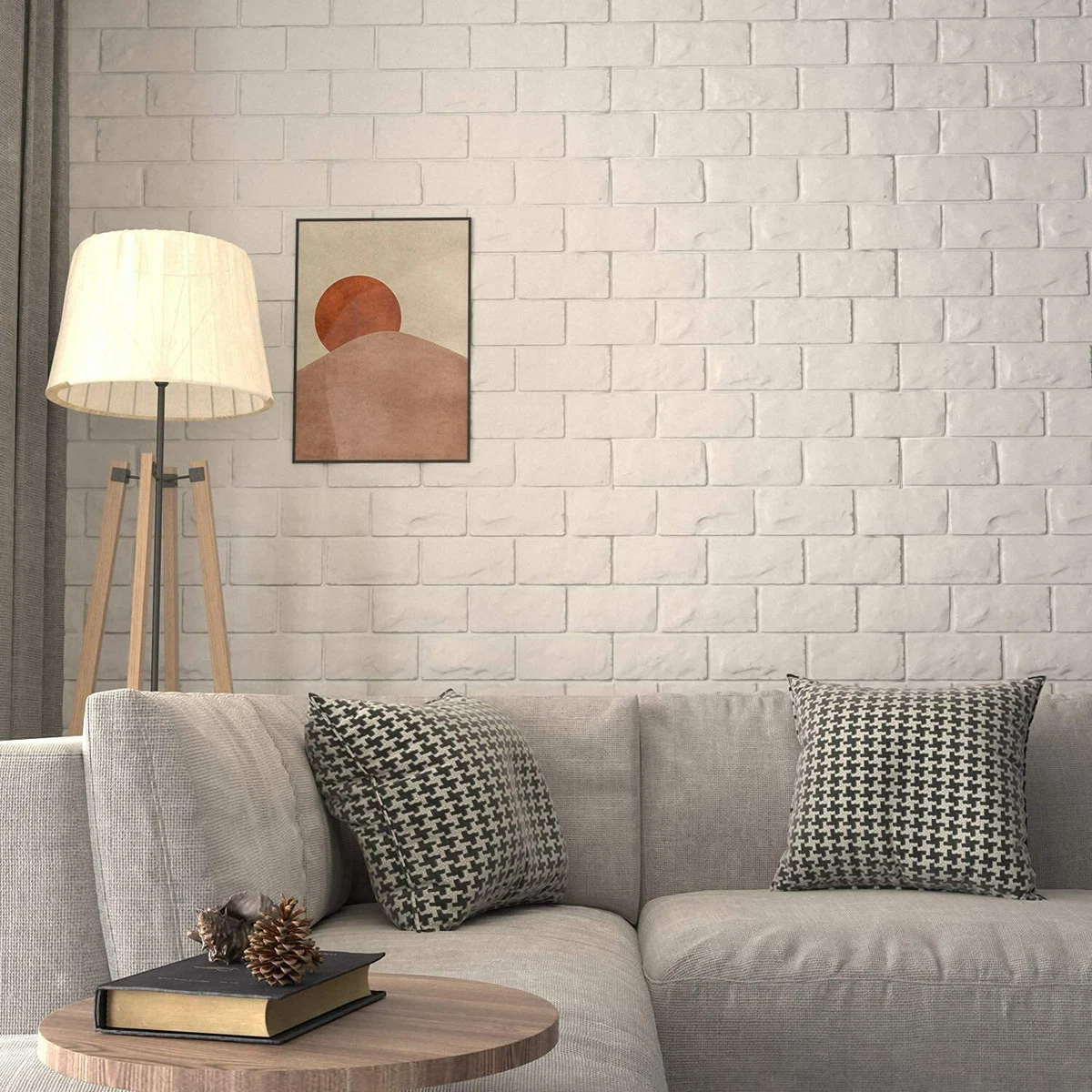 White Brick Wallpaper Living Room Baci Living Room