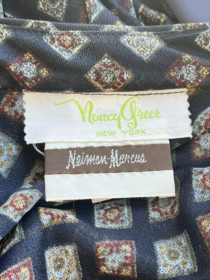 Neiman Marcus Nancy Greer NY size 12 Belted Dress Office Teacher Vintage 70s - Изображение 4 из 4