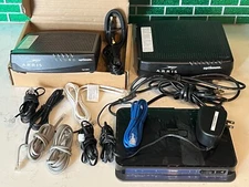 3 Modems: Arris TM1602A, Arris TM822G, Netgear N600 with Power Supply & Cables
