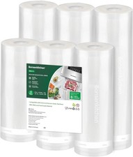 Bonsenkitchen Vacuum Sealer Rolls Bags, 6 Pack 3 Rolls 11" x 20' + 3 Rolls 8" x