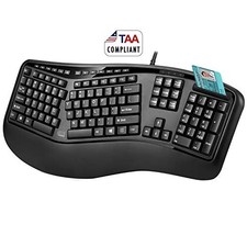 Adesso Desktop Ergonomic Smart Card Reader Keyboard TAA Compliant