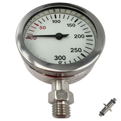 SF-1 TopDeal: Dir Zone Finimeter SPG 63 mm 0-300 Bar Tempered Glas