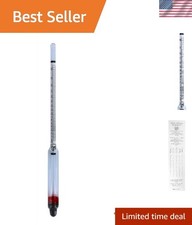 Clear Glass Alcohol Hydrometer - 0-200 Proof  Tralle Scale for Spirits Testing