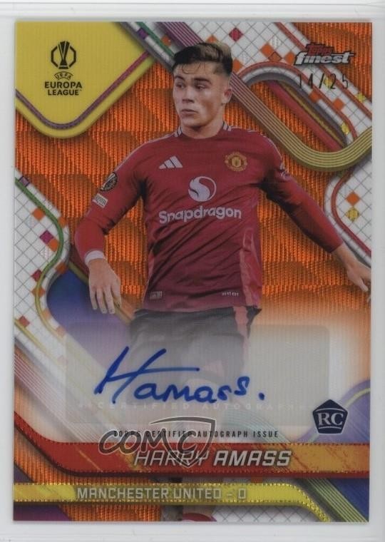 2024-25 Topps Finest UEFA Club Competitions /25 Harry Amass Rookie Auto RC if0 view 1