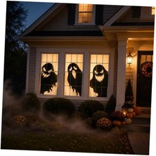 3 Pcs Halloween Window Decorations, Large Ghost Window Silhouettes 31.5 x 47.2