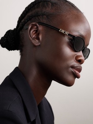 Dior Treasure R1I Black Oval Sunglasses New 