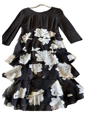 Alba Moda Cocktailkleid Damen Gr. 38 Elegant Mehrfarbig Rüschen Festlich