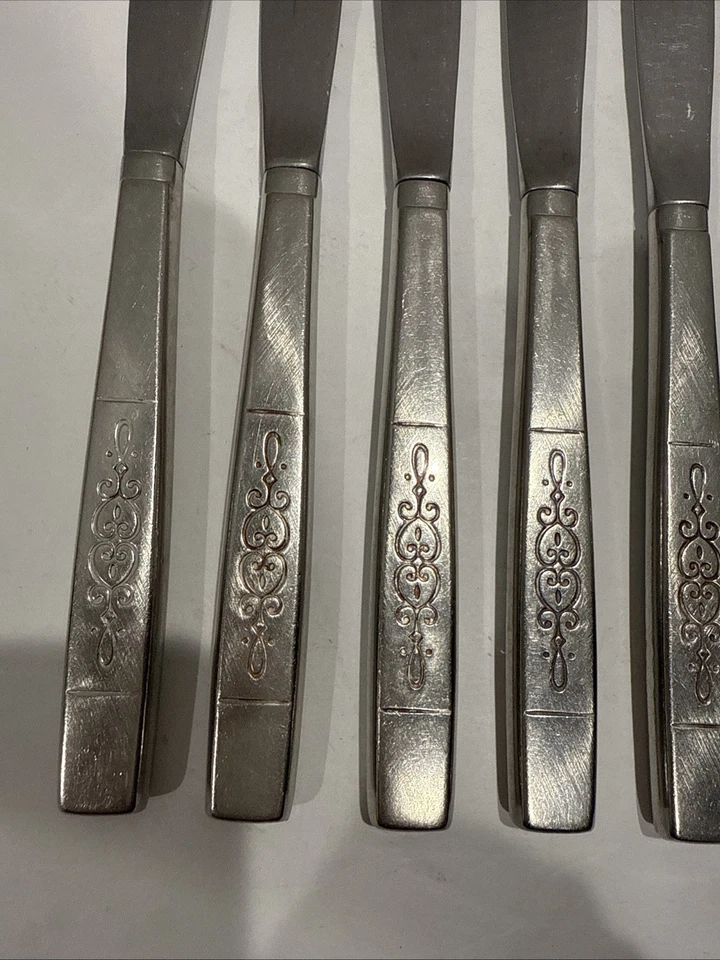 Lote de 7 - Cuchillos de cena de lujo Wm A Rogers Oneida Ltd Rochester S/S Foto 4 de 4