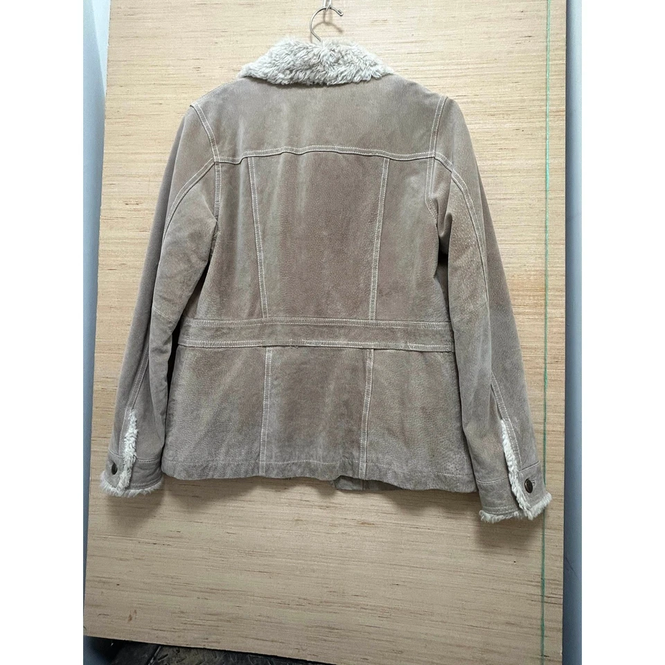 Chaqueta de Camionero Wilsons Cuero Gamuza Forrada Sherpa Para Mujer Talla M Acogedora Cálida Foto 4 de 4