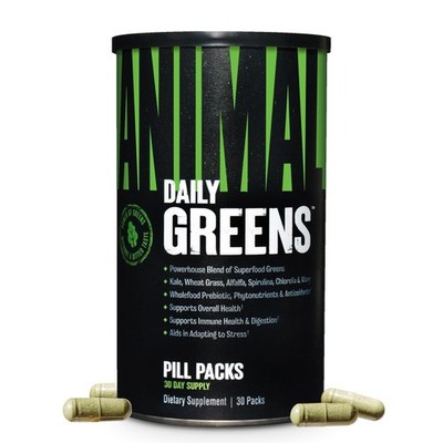 Animal Daily Greens Pill Packs - Kale, Wheat 30 Count (Pack of 1), Green 