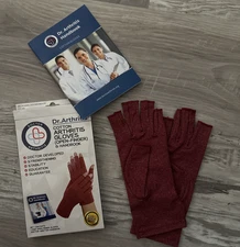 Doctor Developed Maroon Compression Unisex Gloves Arthritis Gloves 1 Pair Sz M