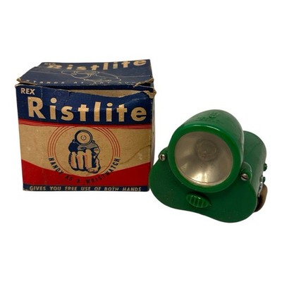 専用商品、希少レトロヴィンテージLite ビール ライトボックス 1930's Vintage Rex Ristlite Flashlights IOB Green GG-65 W/ Box