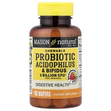 Chewable Probiotic Acidophilus & Bifidus, Strawberry, 100 Wafers (34 mg per
