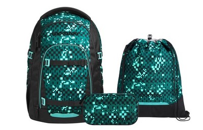 Coocazoo, Schulrucksack-Set MATE Pixel Blox 3-teilig
