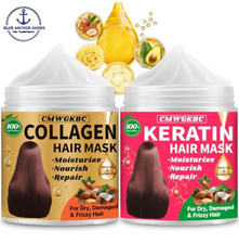 2 Pack Collagen Hair Mask  Keratin Hair Mask,Hydrating Argan Oil Hair Repair Tr