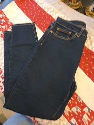 Womens Michael Kors Size 8 Izzy Cropped Skinny Jeans Dark Wash Stretch Denim