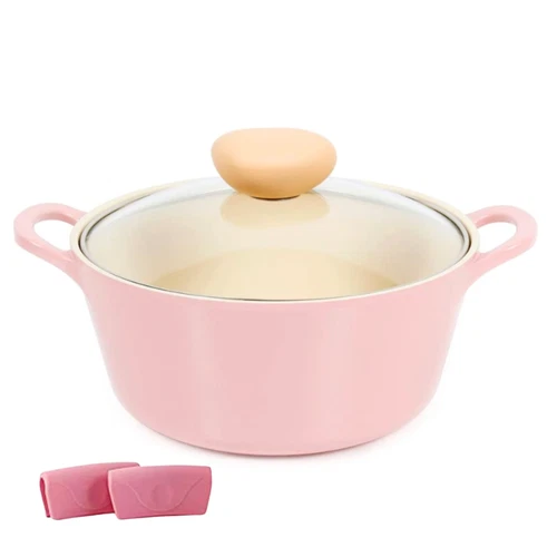 Neoflam Retro 3qt Nonstick Ceramic Coated Casserole Stockpot Dutch Oven with Lid