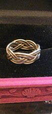 Silver Braided Knot Band Ring  Size 7
