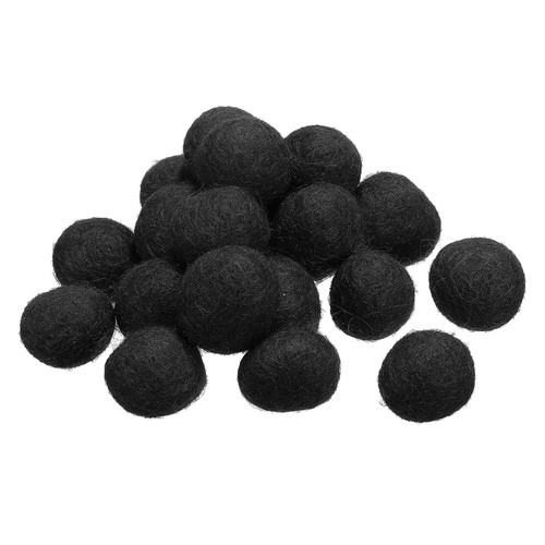 Lana Feltro Palline Perline Lana Feltro Lana Tessuto 2cm 20mm Nero 20pz