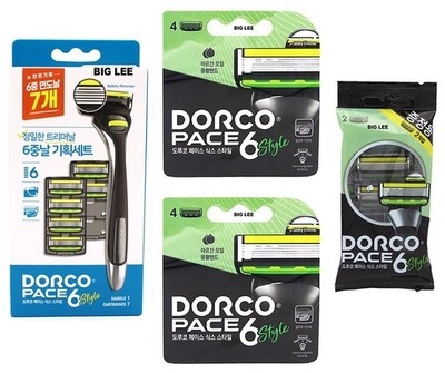 Dorco Pace 6 Blade Safety Trimmer Style 1 Razor Handle + 17 Refill Cartridges
