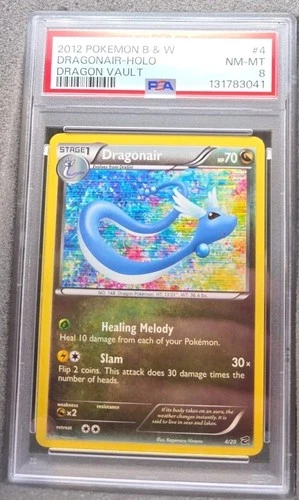 POKEMON CARD DRAGONAIR HOLO 4 BLACK & WHITE DRAGON VAULT #4 VINTAGE GRADED PSA 8