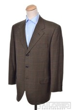OXXFORD Renaissance Brown Plaid Check Wool Sport Coat Blazer Jacket - 44 L