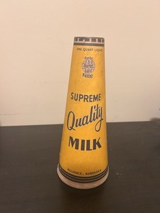 Vintage Supreme Quality Milk Wax Cone Quart Alliance, NE