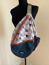 KAVU Paxton Pack Rope Sling Bag Geometric Green Yellow READ
