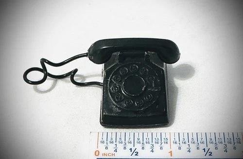 Vintage 1960's Barbie Accessory Black Rotary Telephone