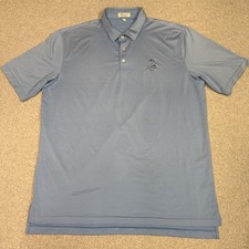 Peter Millar Polo Shirt Mens XL Blue Striped Summer Comfort Golf Pinehurst 1895