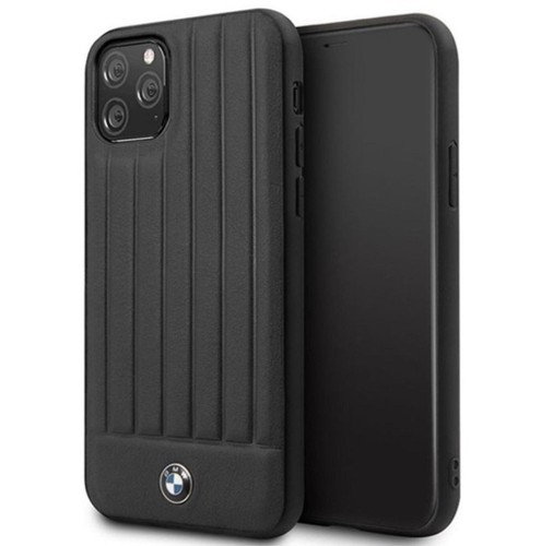 BMW Case For iPhone 12/12 Pro Genuine Leather With Vertical Hot Stamped Lines
