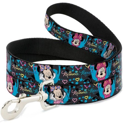 Dog Leash 6-FEET Minnie Mouse Hoody & Headphone Poses Gray/Multi Col (US IMPORT)