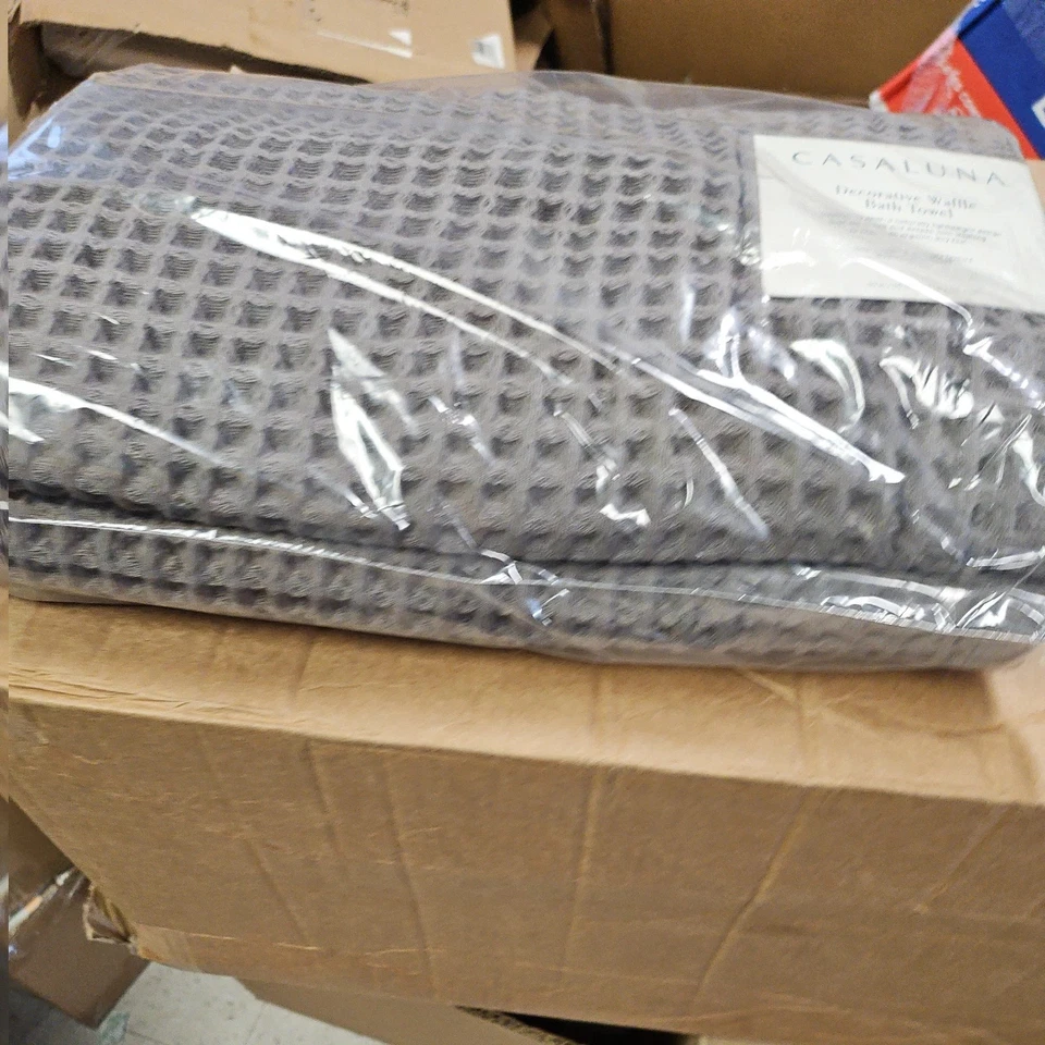 Casaluna Waffle Hand Towels Gray Cotton Turkey Textured Softness(Set of 2) 18x30 - Image 3 of 3