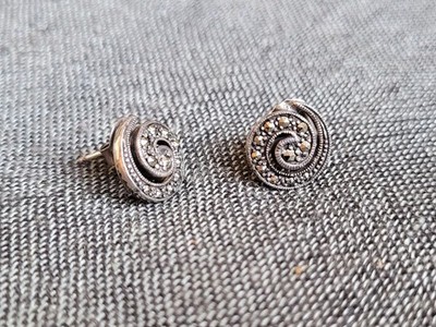 alte viktorianische 925er Silber-Ohrstecker - Vintage, Art Deco, Nachlass, edel