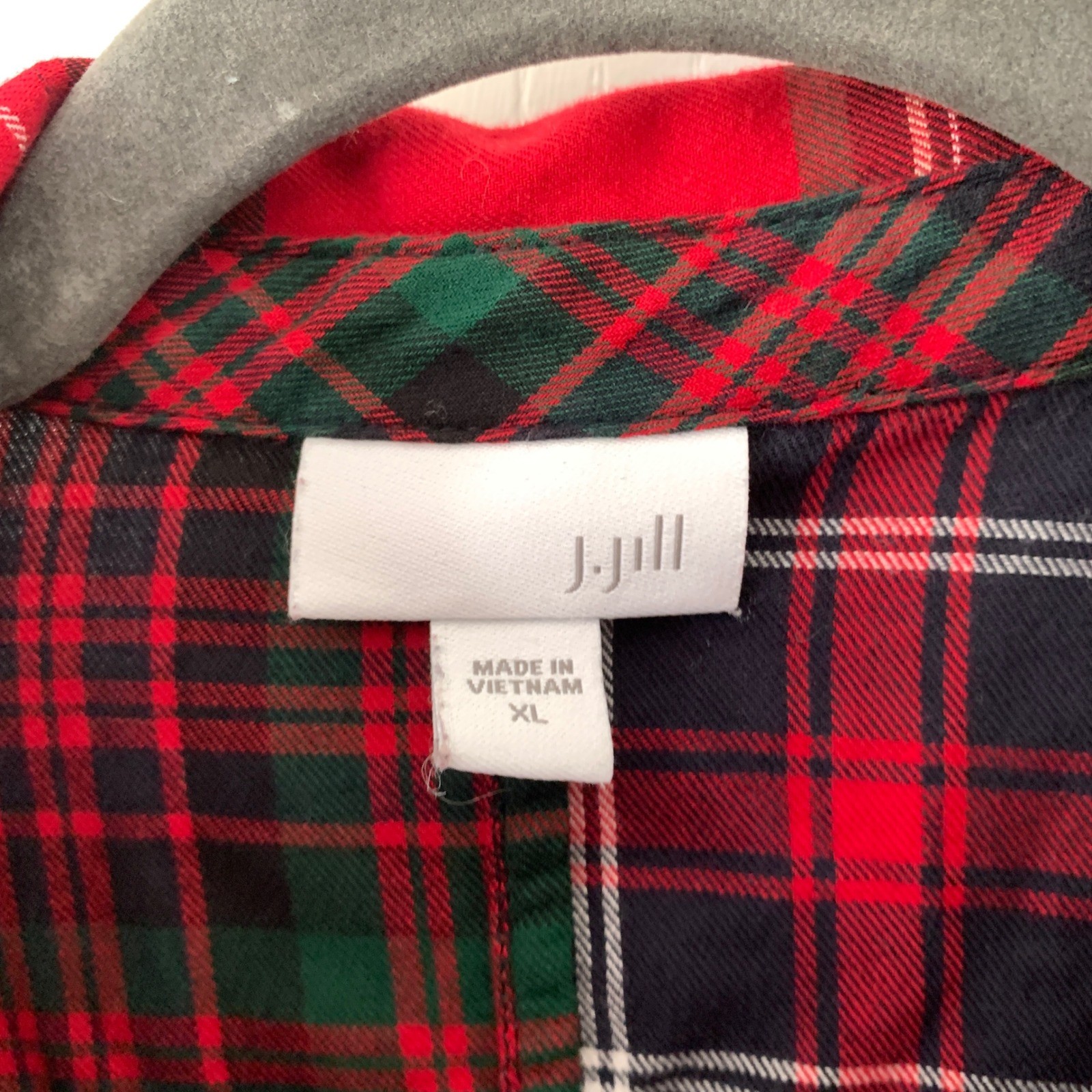 J. Jill Patchwork Plaid Button Down Tunic Shirt R… - image 8