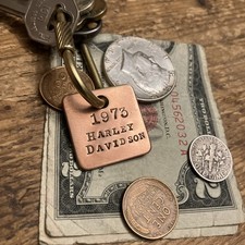 1973 Harley Davidson Motorcycles Solid Brass Key Fob ‘73