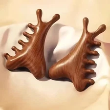2Pcs Comfortable Wooden Scalp Massager Loc Comb for Relaxation Sandalwood Massag