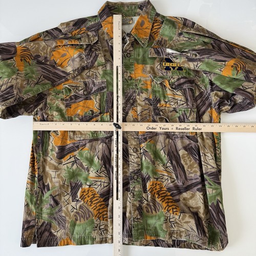 Vintage 90s Michigan Wolverines Button Shirt Mens XXL Long Sleeve Camo Hunting - Bild 8 von 10