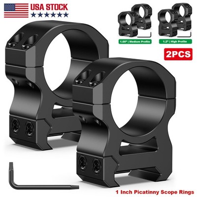 1-inch Middle/High Profile Scope Rings Mount See Through for 20mm Picatinny Rail