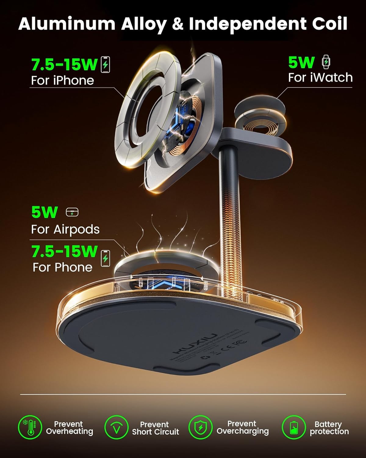 3 in 1 Wireless Charging Station Magnetic Holder for Apple iPhone Watch AirPods