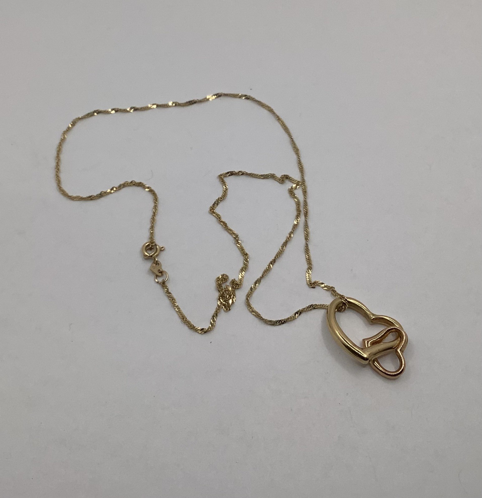 Signed OR 14K  Interlocking Puffy Double Heart Dr… - image 11