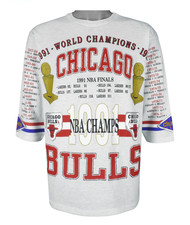 Vintage 1991 Chicago Bulls NBA Championship All-Over Print Graphic T-Shirt, XL