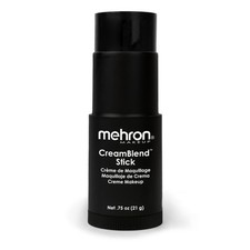 Mehron Makeup CreamBlend Stick - BLACK, Cream Face 1 Count Pack of 1 , Black