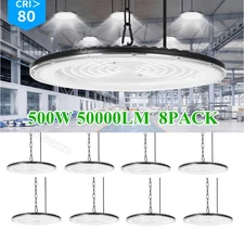 8 Pack 500W Led UFO High Bay Light 500 Watts Commercial Factory Warehouse Light