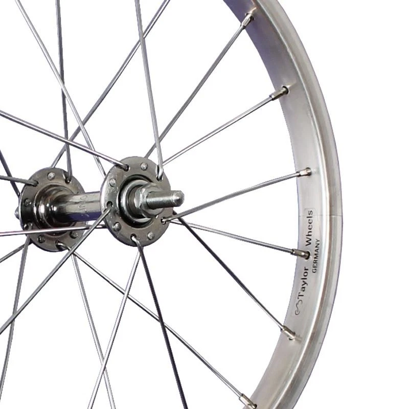 Laufrad 16 Zoll Vorderrad für Kinderrad Anhänger Fahrrad Aluminiumfelge silber - Bild 2 von 4