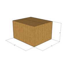 100 13x11x8 Kraft Brown Corrugated Shipping Boxes 32 ECT Single-Wall New