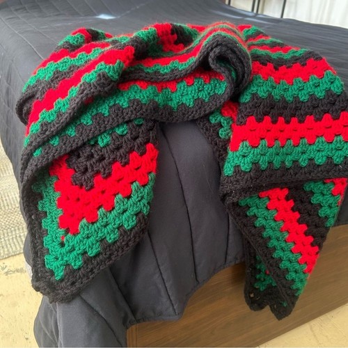 Handmade Geometric Crochet Afghan Throw Blanket Country Cowboy Rustic #0815255 - Picture 12 of 15