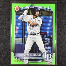 2025 Bowman Baseball GREGORY BARRIOS Base Prospect 1st Bowman Neon Green 54/399
