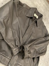 VTG Eddie Bauer Leather Bomber Jacket Mens Large Dark Brown Aviator 90s Top Gun